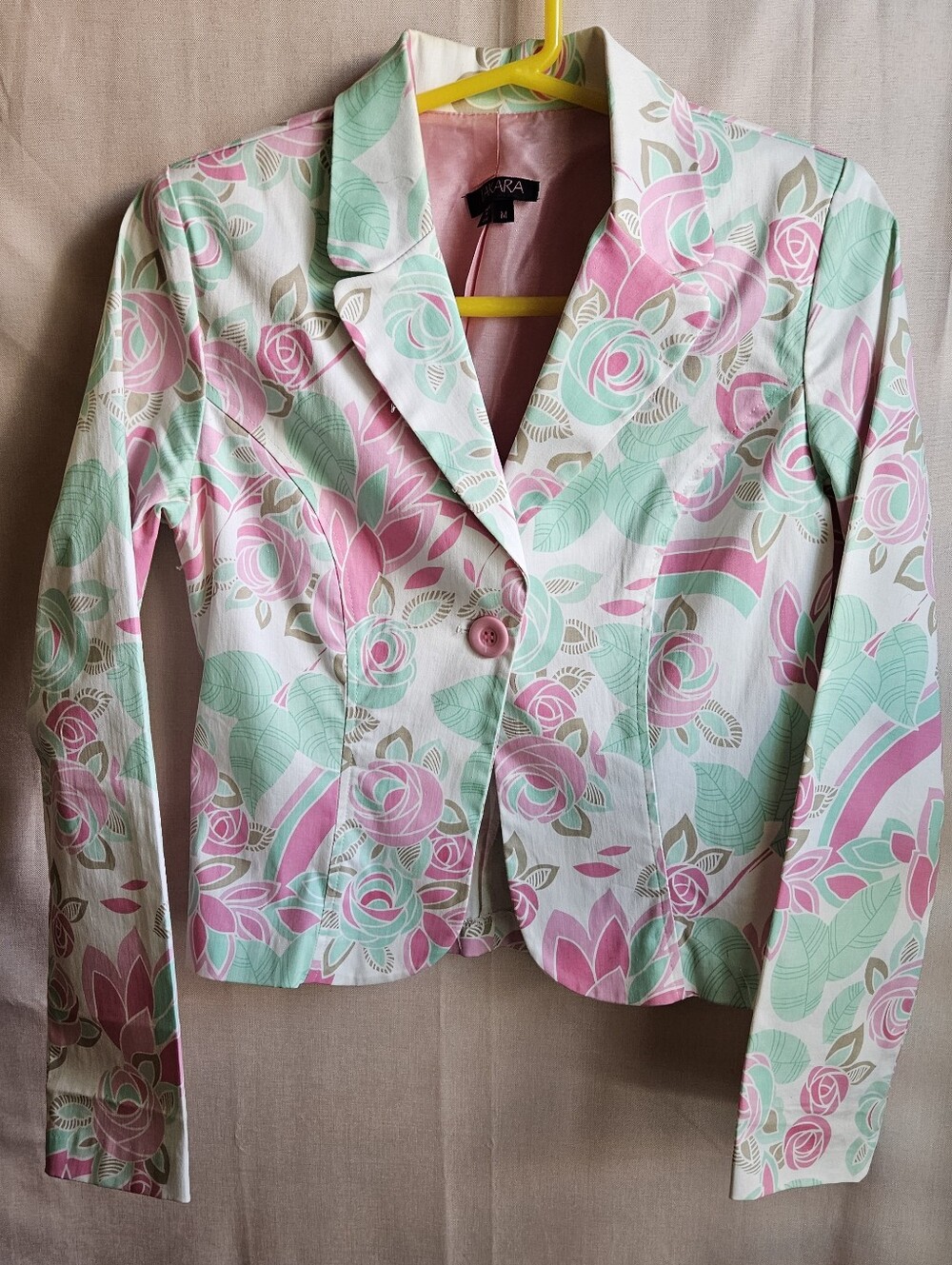 VGT 80s-90s Takara Pink & Mint Floral Blazer Jacket